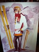 Vintage Skier by Iris Kaplan